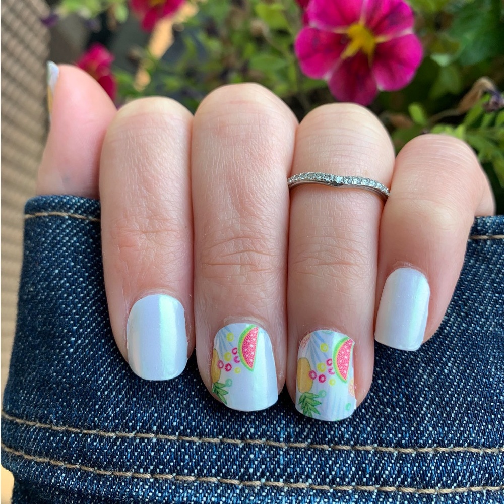 *Retired* Color Street: Tutti Frutti | Summer Fruit White Pink Green Party - Picture 5 of 13